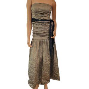 BCBGMAXAZRIA Dress Womens Size 2 Mocha Tana Strapless Ruched Gown New $598‎